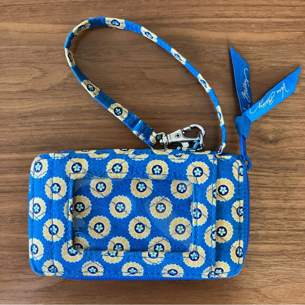 Vera Bradley Zip-Around Wallet Riviera Blue Pattern Retired 2008